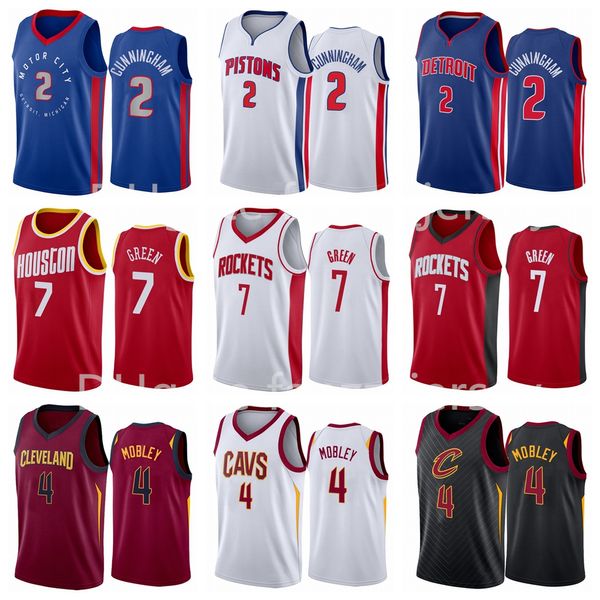 2021 2022 Nouveau choix de basket-ball 2 Cade Cunningham Jerseys 4 Evan Mobley 7 Jalen Vert Noir Bleu Blanc Rouge Bon pour l'équipe d'uniforme de chemise d'homme enverra un numéro réel