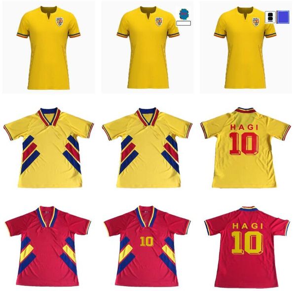 2024 Jerseys de fútbol de Rumania 24 25 Alexandru Cicaldau Ianis Hagi Dennis 94 Camisa de fútbol vintage Retro 1994 Camisas de fútbol Maillots Camiseta de Futbol Man Kits Kit