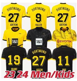 23 24 Camisetas de fútbol REUS DORTMUND 2023 2024 Borussia Soccer HALLER Camiseta de fútbol BELLINGHAM NEONGELB HUMMELS BRANDT Hombres Niños Kit especial Maillot de Foot