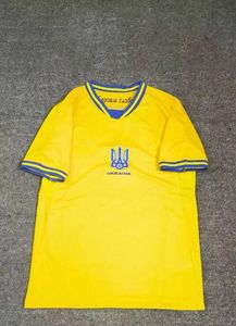 2021 2022 Jerseys de football Ukraine Mens Zinchenko Malinovskyi Yarmolenko Konoplyanka Home Yellow Football Shirt