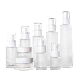 2021 20 ml 30 ml 40 ml 60 ml 80 ml 100 ml 120 ml matglas cosmetische fles lotion pomp fles hervulbare vloeibare parfum spuitflessen