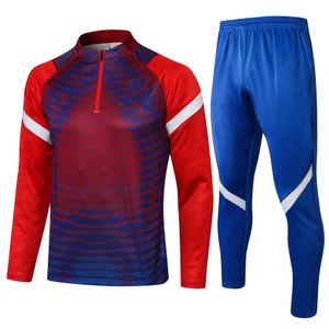2021/22 Jacket Suit Soccer Jerseys 2022 Half Rits Training Uniform Real Football Jersey Suits Jas + Pants