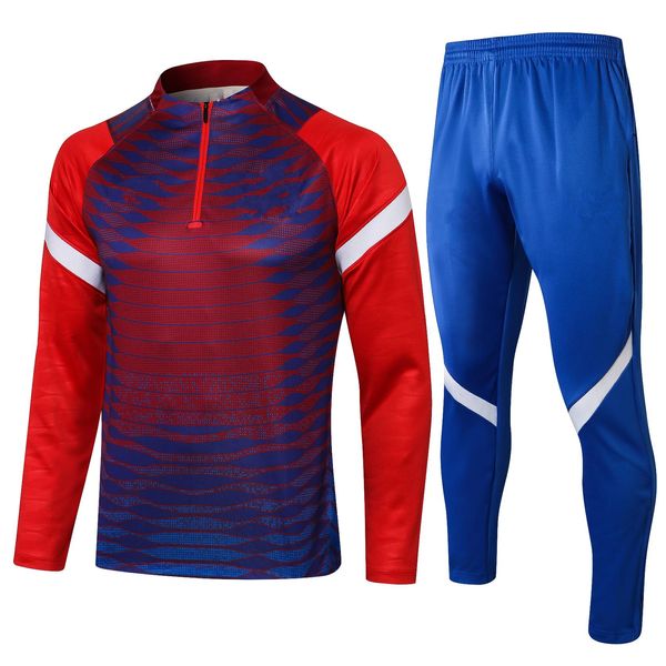2021/22 veste costume maillots de Football 2022 demi fermeture éclair uniforme d'entraînement véritable maillot de Football costumes veste + pantalon