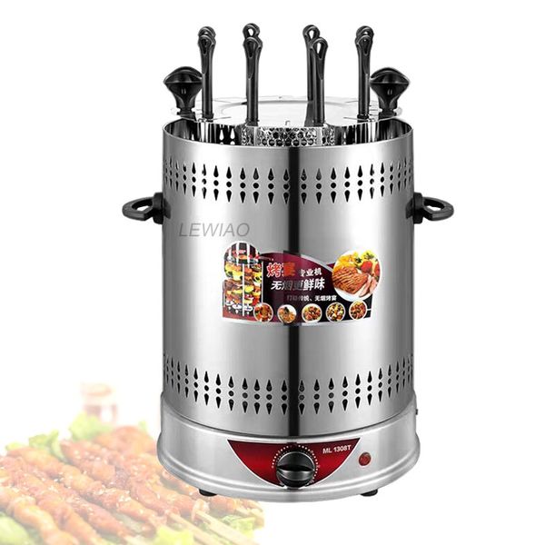 Parrilla de barbacoa eléctrica giratoria automática de 2021 220V, estufa de barbacoa redonda sin humo, máquina de barbacoa doméstica, máquina de Kebab