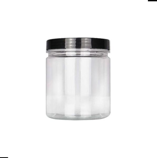 Petits pots transparents en plastique PET avec couvercle en aluminium, pot d'échantillon cosmétique vide avec couvercle, 2021 250ml 350ml