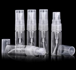 2021 2ML Mini verre transparent pompe vaporisateur bouteille 2CC rechargeable parfum vide bouteille atomiseur échantillon flacon