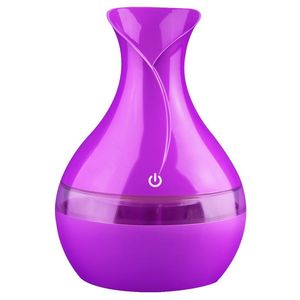 2021 300ml USB Diffuseurs d'arômes Mini humidificateur d'air à ultrasons Forme de vase Atomiseur Diffuseur d'huiles essentielles d'aromathérapie pour le bureau à domicile