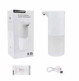 Dispensador de jabón automático sin contacto 2021 de 350ML, máquina de espuma inteligente con carga USB, dispensador de jabón de espuma con Sensor infrarrojo para baño de oficina en casa