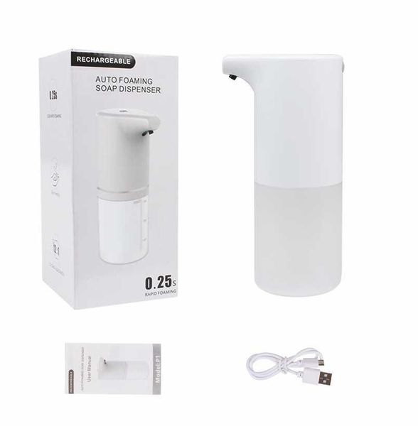 Distributeur de savon automatique sans contact 2021 350ML USB chargeant la machine à mousse intelligente capteur infrarouge distributeur de savon en mousse pour la salle de bain du bureau à domicile