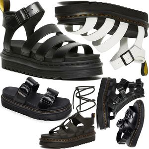 DR Designer Sandalen Damesglaasjes Glijbanen Schuiven Lederen mode Martins Women Black Wit Low High Casual Sneakers Trainers 32-42