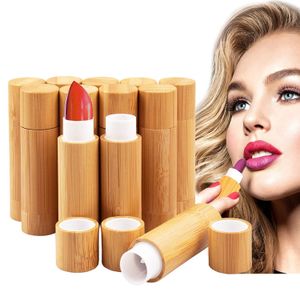 2021 5,5g de bambú DIY contenedor de brillo de labios vacío tubo de lápiz labial PP bálsamo labial interior de plástico envases de embalaje cosmético