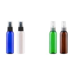 2021 50 X 60ml Frasco de bomba de spray de perfume de plástico vazio 60CC Recipiente cosmético fino Claro Branco Marrom Azul Verde Garrafas pls order