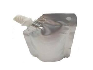 2021 500 pièces/lot 50ml emballage de boisson debout sac de moue Transparent blanc Doypack bec sacs de poche pour lait de boisson
