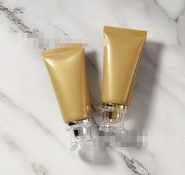 2021 50g Gold Cream Jars Facial vacío contenedor de cosméticos de plástico Emulsión de plástico Botella de plástico Tubo suave Paquete recargable