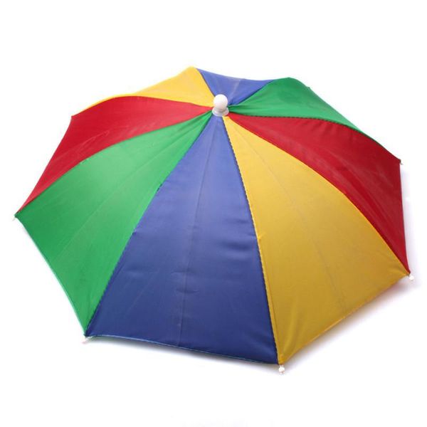 Chapeau parapluie arc-en-ciel pliable pour femmes et hommes, 55cm, pour pêche, randonnée, Golf, plage, couvre-chef, mains libres, 2021