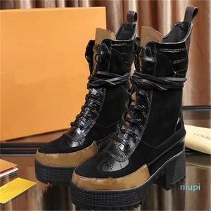 2021 5A Dames Laureate Platform Laarzen, World Tour Desert Boot, enkellaarsjes, 5cm hakken, worden geleverd met stofzak + schoenen Box635