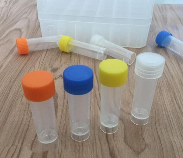 Tubes à essai en plastique congelés de 5ml, flacon avec bouchon à vis, récipient avec joint en Silicone, 2021