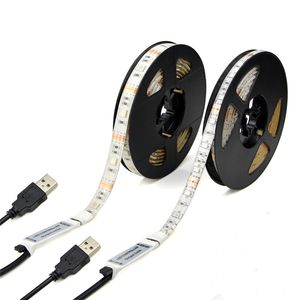 2021 5V USB LED -strips 1m 2m 3m 4m 5m RGB Flexibele LED -tape -lichten voor tv -computer tentverlichting