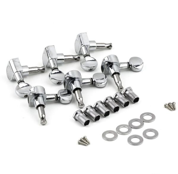 2021 6R Droite 6L Gauche 3L + 3R Cordes Tuning Pegs Tuners Tuner Chrome Inline Guitar Machine Head 6R Droite