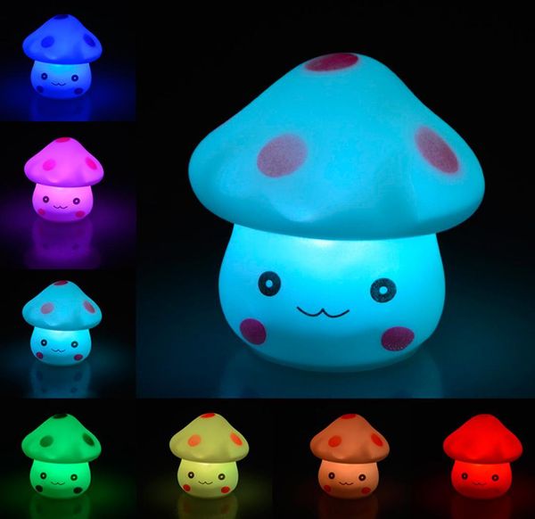 Lampe champignon LED à 7 couleurs changeantes, lumières de fête, Mini veilleuse douce pour bébé et enfant, nouveauté, jouet lumineux, cadeau, 2021