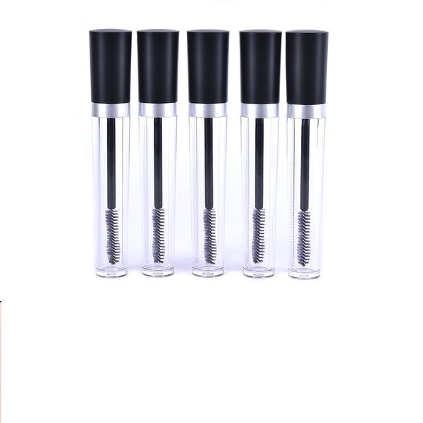 Tube de Mascara vide transparent en plastique de 8ML, flacon/bouteille/récipient avec capuchon noir pour la croissance des cils, Mascara moyen, 2021