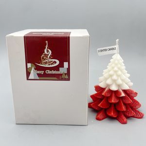 Velas navideñas, decoración creativa de ambiente navideño con regalos de mano, velas de árbol perfumadas hechas a mano DIY