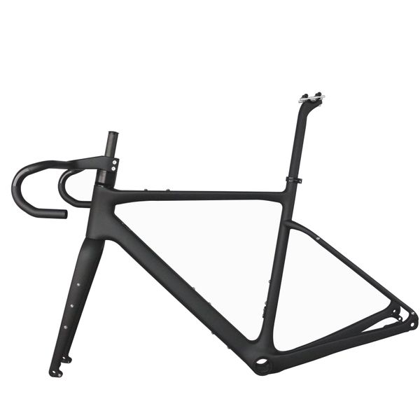 Cadre de gravier Seraph Factory Disc GR044 Nouveau produit 49/52/54/56/58cm Toray T1000 BB386 entièrement en carbone avec tige de selle reculée