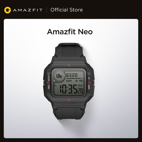 2021 Amazfit Neo Smart Watch Bluetooth Smartwatch Smartwatch Shaks 5ATM Vie de la batterie de 28 jours pour téléphones mobiles Android iOS