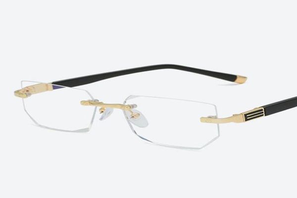 2021 Lunettes de lecture anti-lumière bleue Lunettes presbytes Lentille en verre transparent Lunettes unisexes sans monture Monture de lunettes Force 13149323