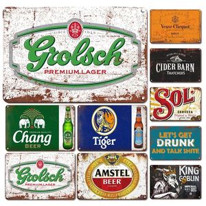 2021 Antique Autocollants Affiche Fer Peinture Rétro Sous-Sol Tiki Shabby Chic Cocktail Plaque Pub Irlandais Man Cave Bar Café Bière Logo Art Bâton