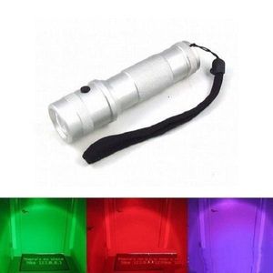 LED RGB Kleur Veranderende Zaklamp Zaklamp, 3W Aluminium RGB Edison Multi kleur led zaklamp regenboog van kleuren Flash gsh