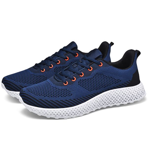 2021 arrivée hommes chaussures de course en maille tissée noir blanc gris bleu marine respirant hommes sport baskets formateurs en plein air jogging marche