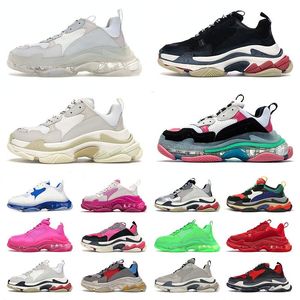 2021 Arrivée Hommes Femmes Chaussures Casual Baskets Triple S Paris 17 FW Daddy Chaussure Original Plate-forme Baskets Crystal Bottom Vintage Vieux Designers Sports