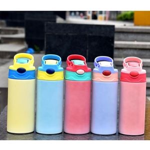 2021 arrivé total droit 12oz sublimation UV changement de couleur gobelets enfants tasses sippy tasses bouteilles d'eau en acier inoxydable double isolation tasse de lait potable sous vide