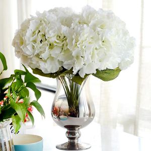 2021 fleur artificielle hortensia Bouquet 5 têtes fleur de soie vraie touche fausse fleur pour bricolage maison mariage décoration florale