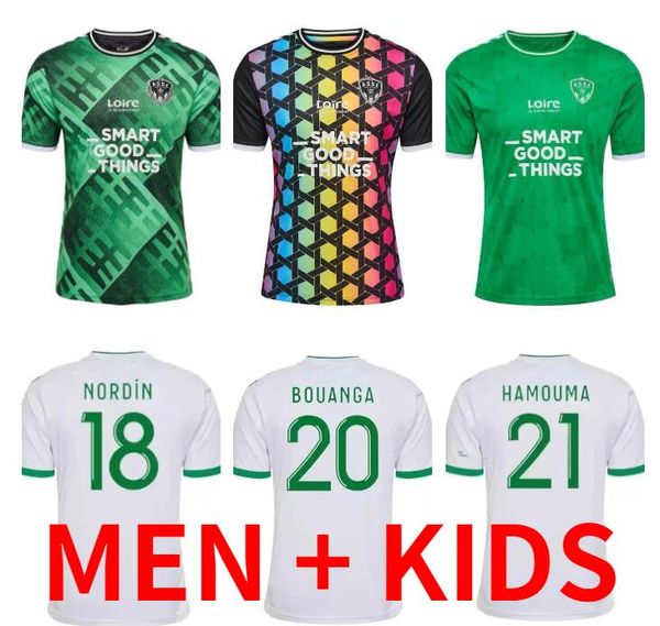 2023 2024 AS Saints-Etienne Soccer Jerseys Youssouf 23 24 ST Etienne MAILLOT DE FOOT KHAZRI BOUDEBOUZ AHOLOU asse FOOTBALL SHIRT set Men Kids kit