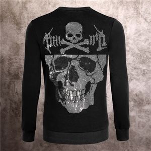 automne et hiver designer de vêtements pour hommes temps rock punk allemand grand sweat-shirt crâne coton modal col rond slim-fit haute qualité hip-hop chemise pour hommes # 0003