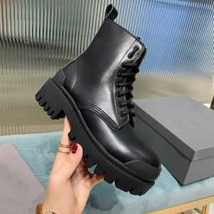 2021 Herfst en Winter Womens Knight Enkel Mode Temperament Chunky Hak Snow Winter Boots Martin Koe Lederen Frenulum Booties Maat 35-41