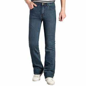2021 Automne Jeans évasés Hommes Bootcut Denim Pantalon Casual Slim Boot Cut Élastique et confortable Pantalon bleu Taille 36 K0gg #