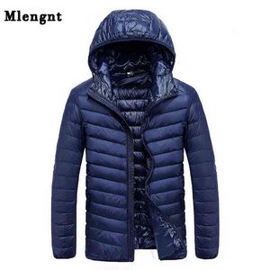 2021 Herfst Heren Ultralight White Duck Down Hooded Jacket Mannelijke Winddicht Waterdichte Parka Jassen Ultra Light Stand Collar G1108