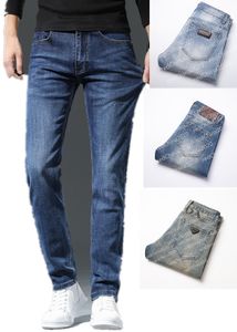 2024 Nueva primavera / otoño para hombre rasgado lavado slim fit elasticidad jeans hombres parches rectos negocio famoso clásico pantalones casuales fashiom marca diseñador jeans dfw