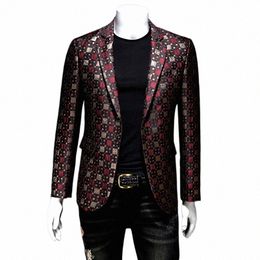 2021 Automne Nouveau Slim Fit Blazer Hommes Treillis Scène Costume Décontracté Manteaux Sier Burdy Vert Hommes Marié Costume De Mariage Treillis Blazer Q6Vg #