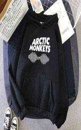 2021 Autumn Winter Arctic Monkeys Sound Wave Printed Fleece Hoodies Lange mouw pullovers vrouwelijke hiphop skateboard sweatshirts G19202028