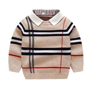 2021 Autumn Winter Boys trui gebreide gestreepte trui peuter kinderen lange mouw pullover mode sweaters kleding 5231641