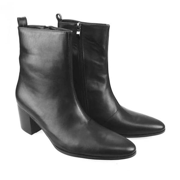 Bottes Chelsea à talons hauts pour homme, chaussures en cuir véritable de haute qualité, imperméables avec fermeture éclair, en daim, confortables, collection automne-hiver 2021