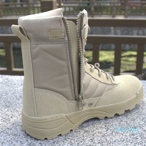 Botas militares tácticas de desierto para hombre, botas militares de seguridad SWAT, zapatos de trabajo impermeables, botas de combate al tobillo, otoño e invierno, 2021