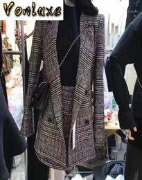 2021 Automne Winter Runway Designer Tweed Tweed Formal Cost For Women Office Lady Plaid Blazer Jacket Top Mini Jirt 2 pièces Set16634154