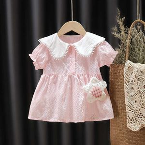 2021 baby meisjes zomer kleding print prinses jurk voor meisjes babykleding 1e verjaardag baby peuter jurken Q0716