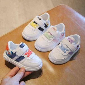 2021 Baby Pu Sneakers Boys Girls Fashion Soft Sole Sole Non-Slip Casual Chores Baby Toddler Chaussures Baby Automne Single Chaussures 16-26 G220517