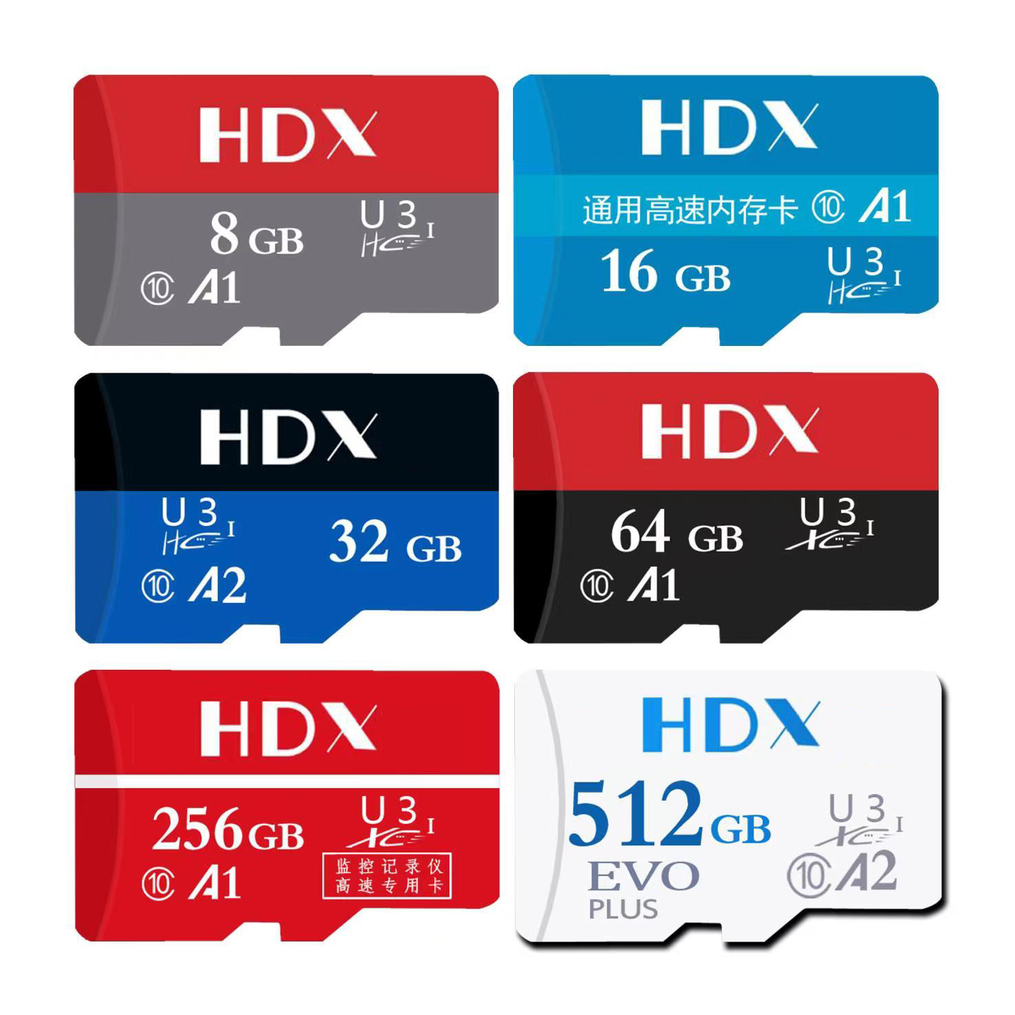 Stockage de carte mémoire HDX 64G 128G carte TF 256G tachygraphe de surveillance de caméra de téléphone portable